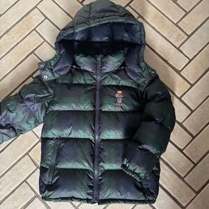Kids polo Ralph Lauren puffer coat jacket 7 classic plaid
